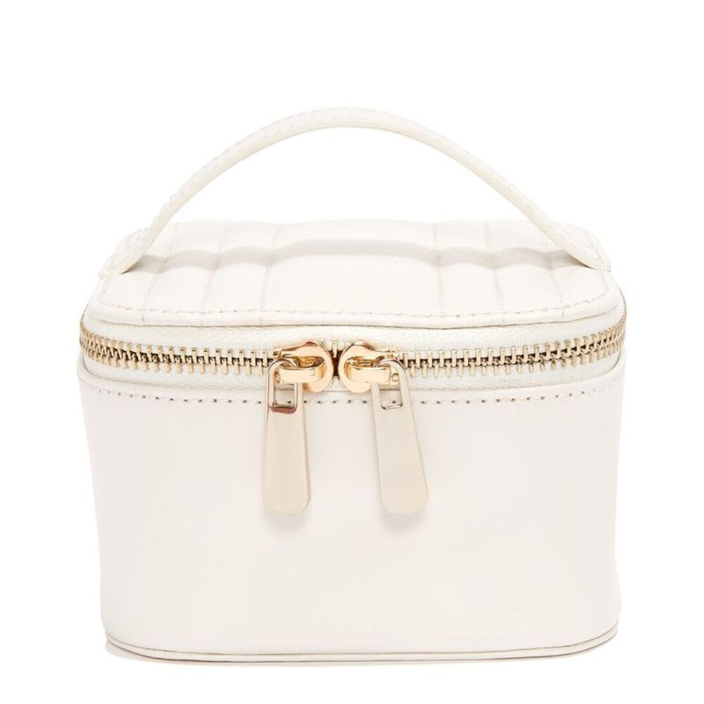 Wolf Handmade Maria Zip Jewelry Cube, White